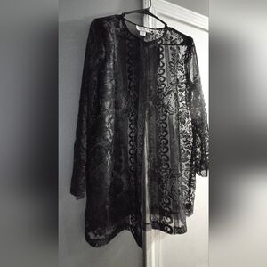 Black Lace Long Sleeve Cardigan